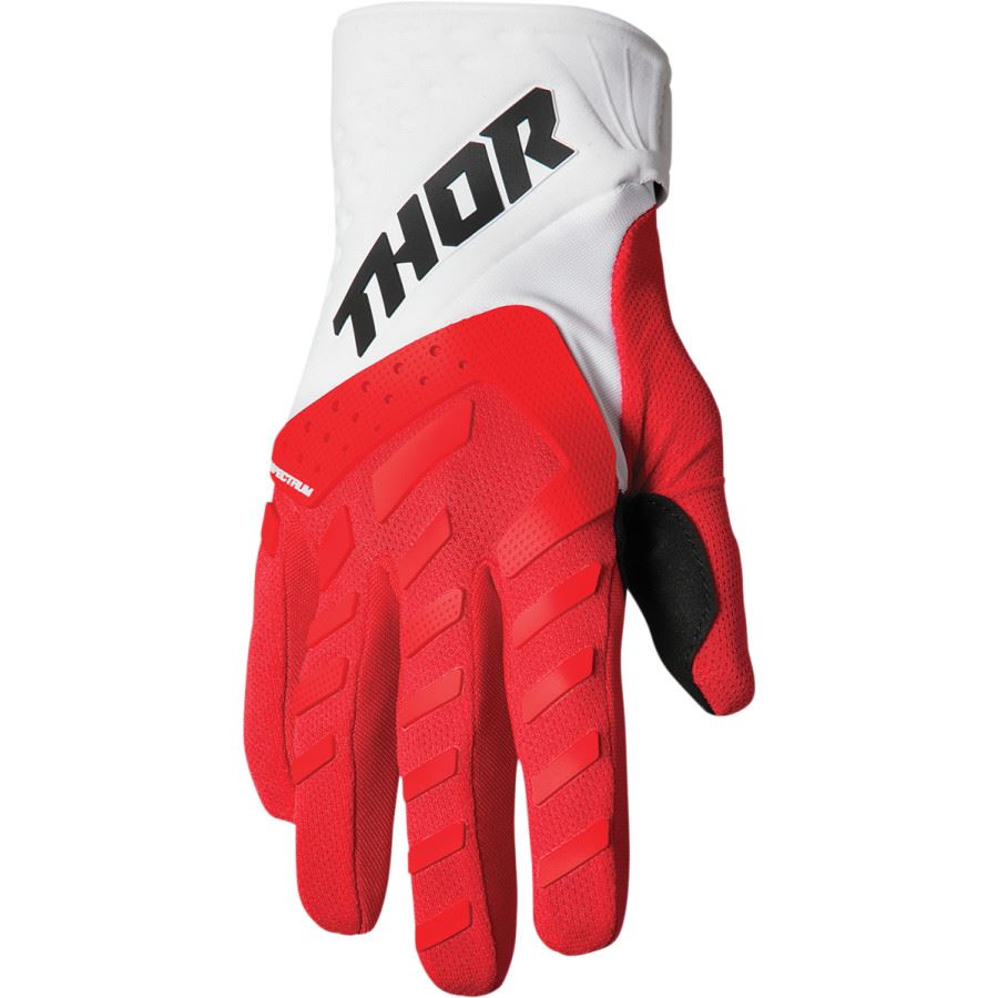 Thor 2025 Youth Spectrum Red White Motocross Gloves
